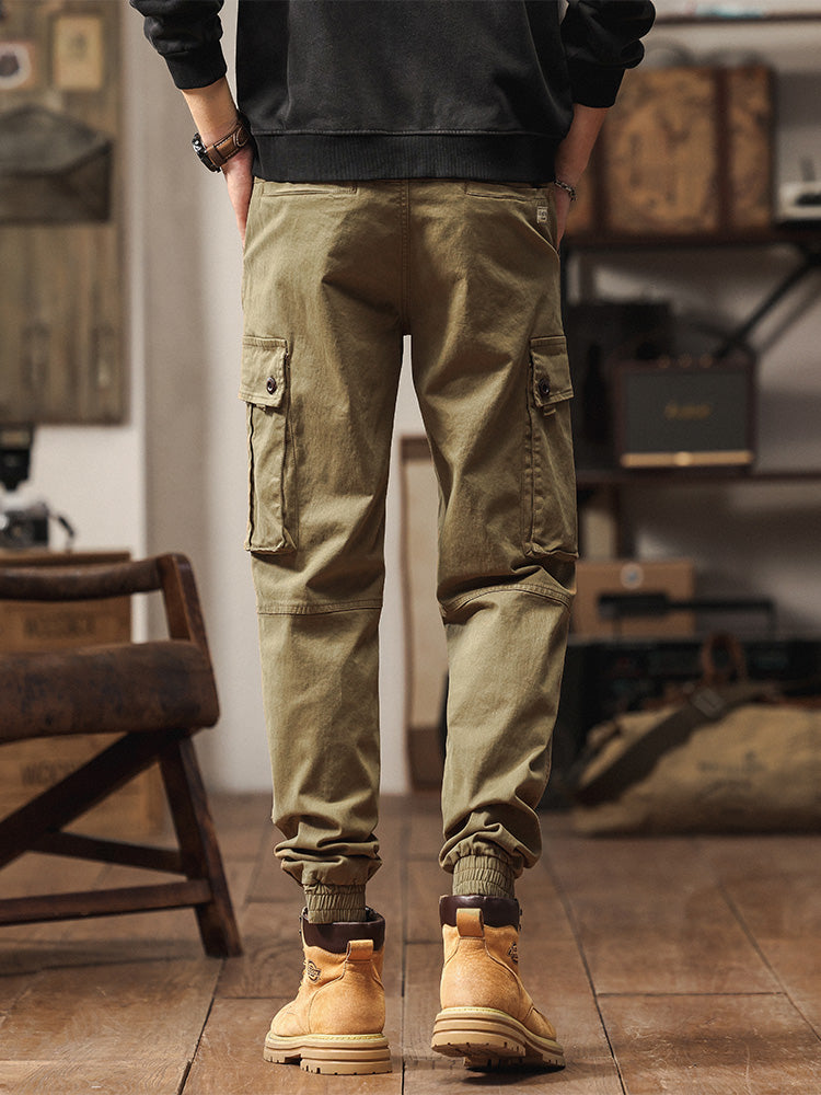 Men's Vintage-Inspired Multi‑Pocket Stretch Cargo Jogger Pants