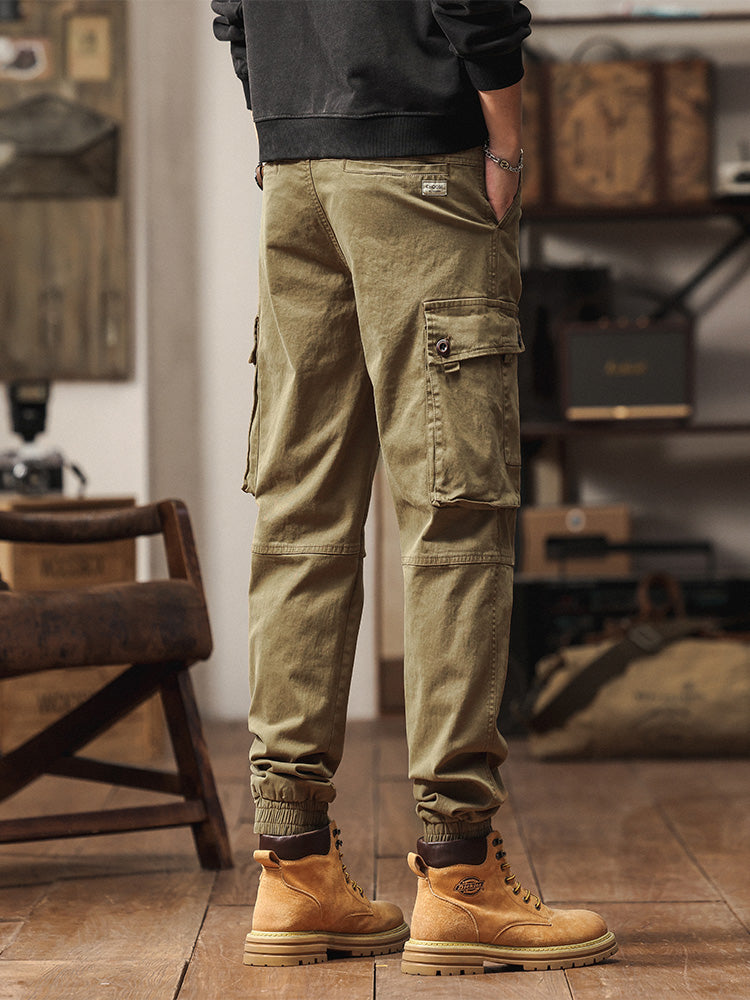 Men's Vintage-Inspired Multi‑Pocket Stretch Cargo Jogger Pants