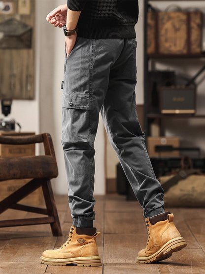 Men's Elastic Waist Tapered Jogger Cargo Trousers