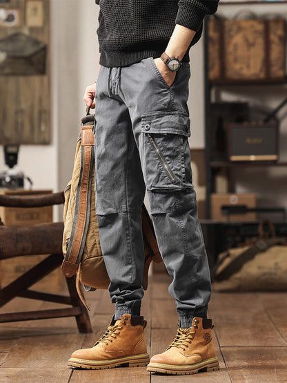 Men's Vintage-Inspired Multi‑Pocket Stretch Cargo Jogger Pants