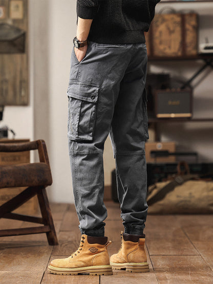 Men's Vintage-Inspired Multi‑Pocket Stretch Cargo Jogger Pants