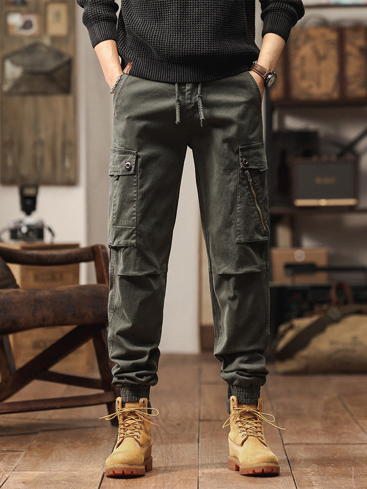 Men's Vintage-Inspired Multi‑Pocket Stretch Cargo Jogger Pants