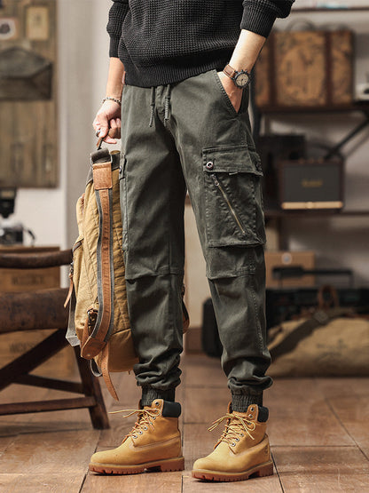 Men's Vintage-Inspired Multi‑Pocket Stretch Cargo Jogger Pants