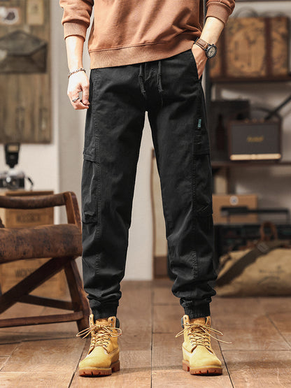 Men's Elastic Waist Tapered Jogger Cargo Trousers