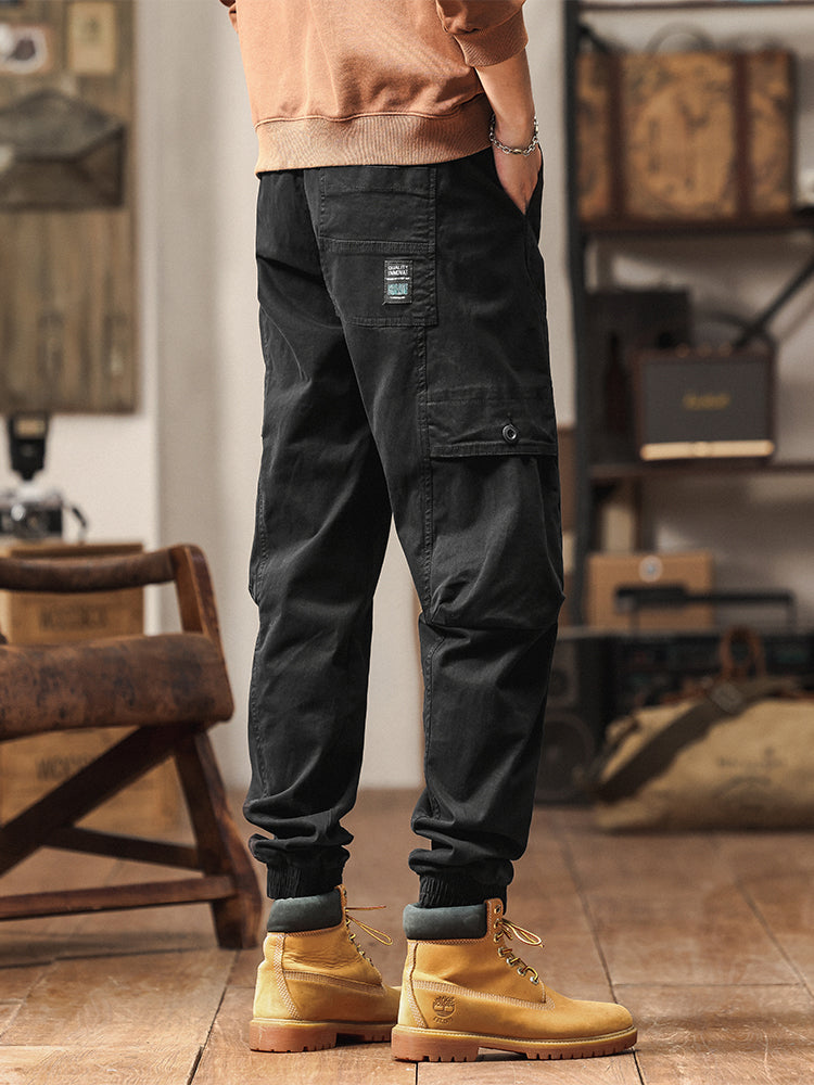 Men's Elastic Waist Tapered Jogger Cargo Trousers