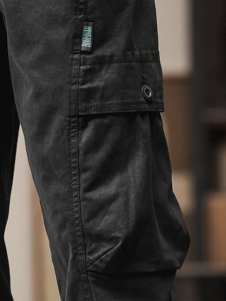 Men's Elastic Waist Tapered Jogger Cargo Trousers