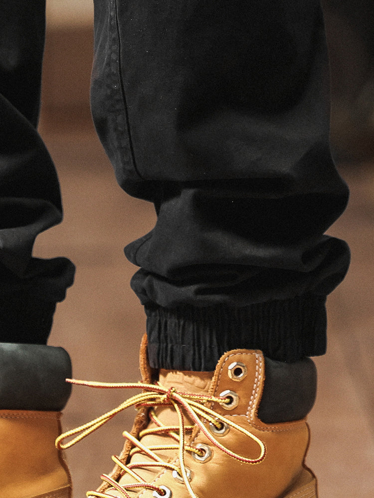 Men's Elastic Waist Tapered Jogger Cargo Trousers