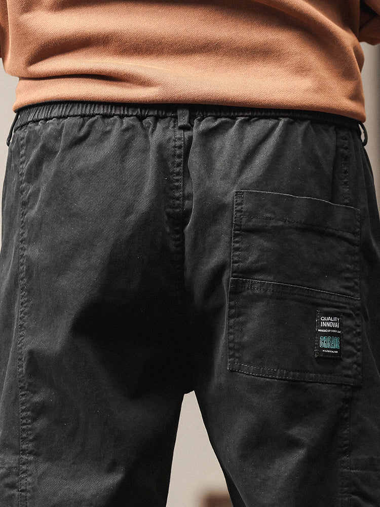 Men's Elastic Waist Tapered Jogger Cargo Trousers