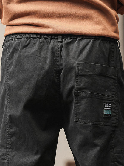 Men's Elastic Waist Tapered Jogger Cargo Trousers