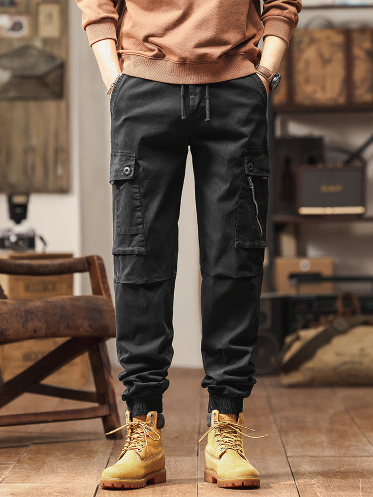 Men's Vintage-Inspired Multi‑Pocket Stretch Cargo Jogger Pants