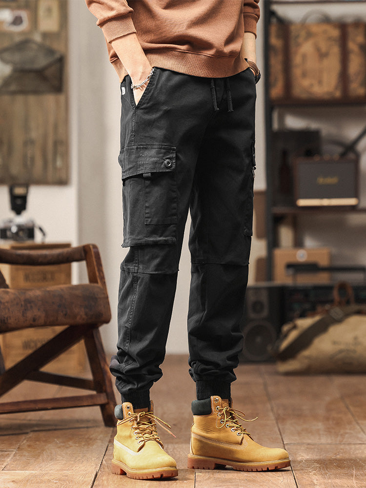 Men's Vintage-Inspired Multi‑Pocket Stretch Cargo Jogger Pants