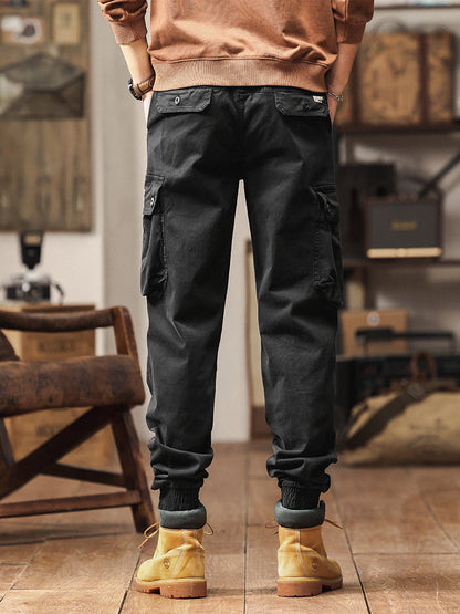 Men's Vintage-Inspired Multi‑Button Pocket Tapered Cargo Jogger Pants