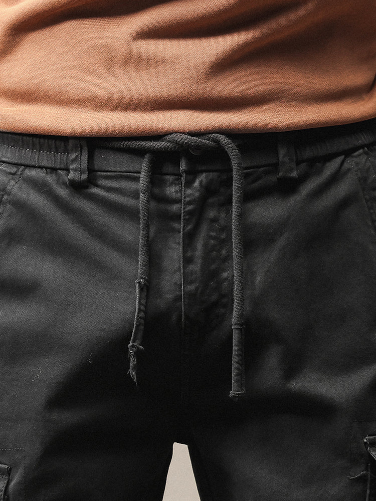 Men's Vintage-Inspired Multi‑Button Pocket Tapered Cargo Jogger Pants