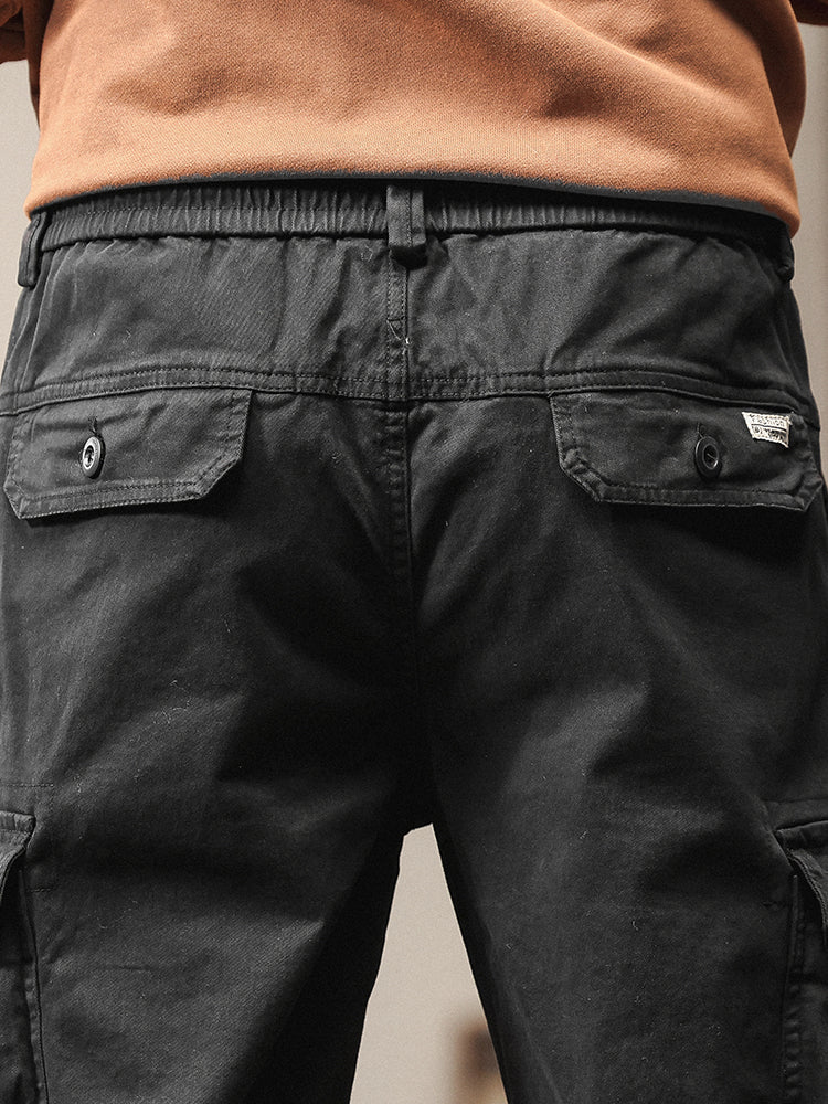 Men's Vintage-Inspired Multi‑Button Pocket Tapered Cargo Jogger Pants