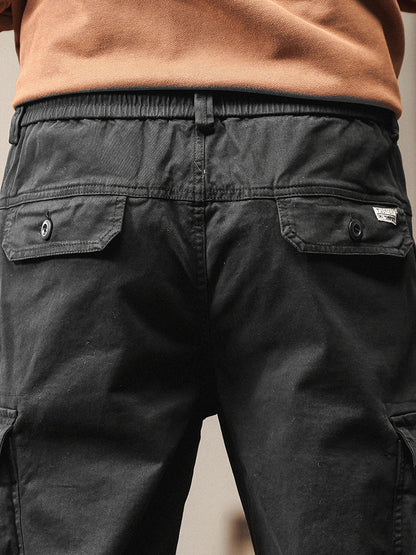 Men's Vintage-Inspired Multi‑Button Pocket Tapered Cargo Jogger Pants