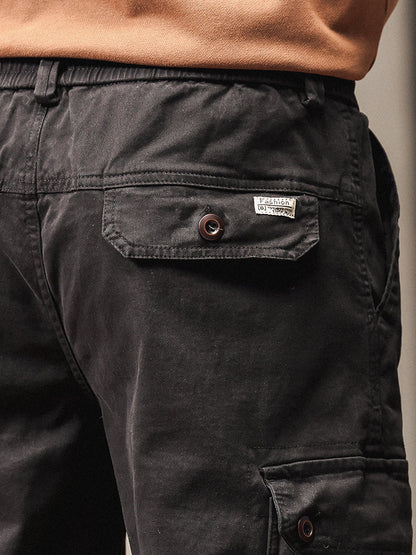 Men's Vintage-Inspired Multi‑Button Pocket Tapered Cargo Jogger Pants
