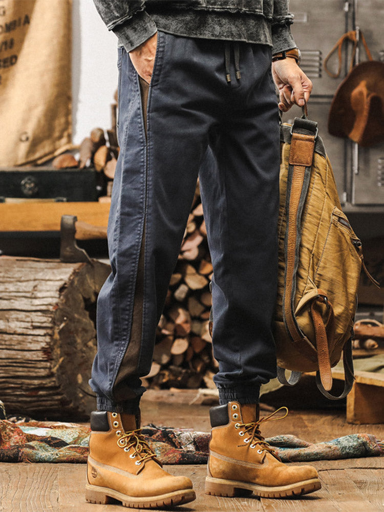 Herren-Jogginghose mit Seitenstreifen und Vintage-Waschung