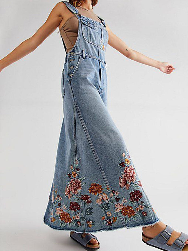 Vestido peto floral bordado
