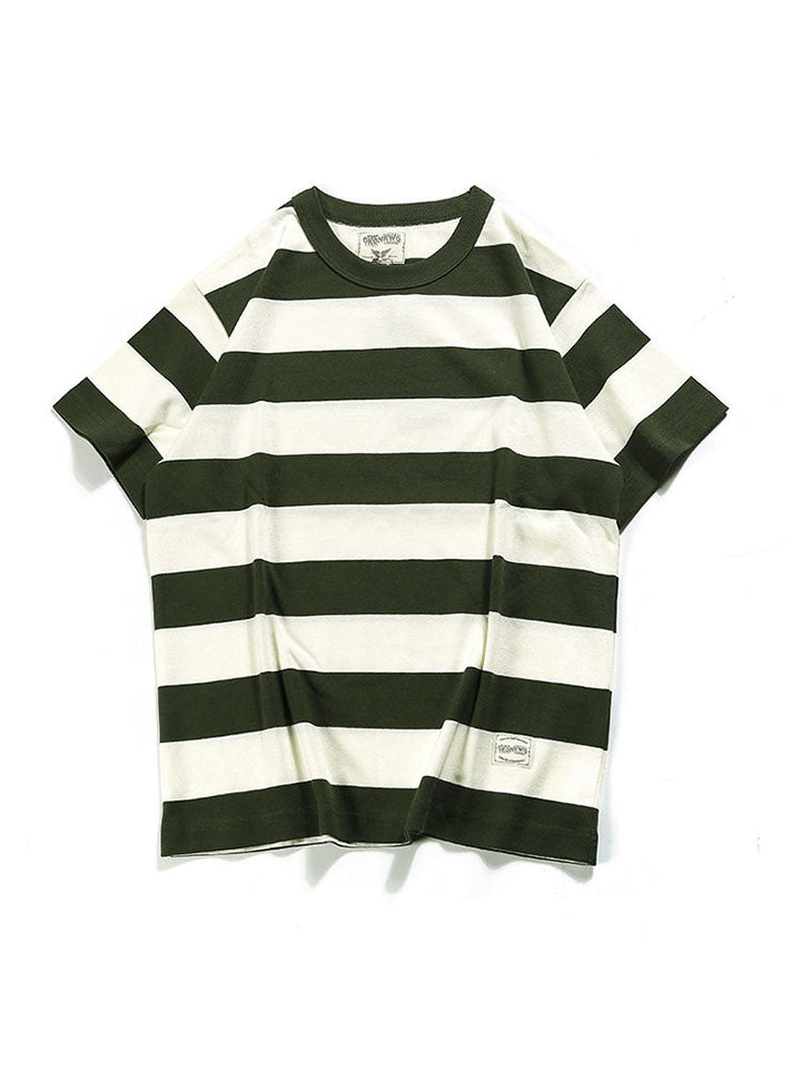 Camiseta de Rayas con Cuello Redondo para Hombre