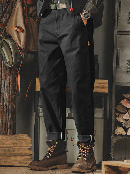 Vintage-inspirierte, gewaschene Chino-Hose für Herren mit schmal zulaufendem Bein