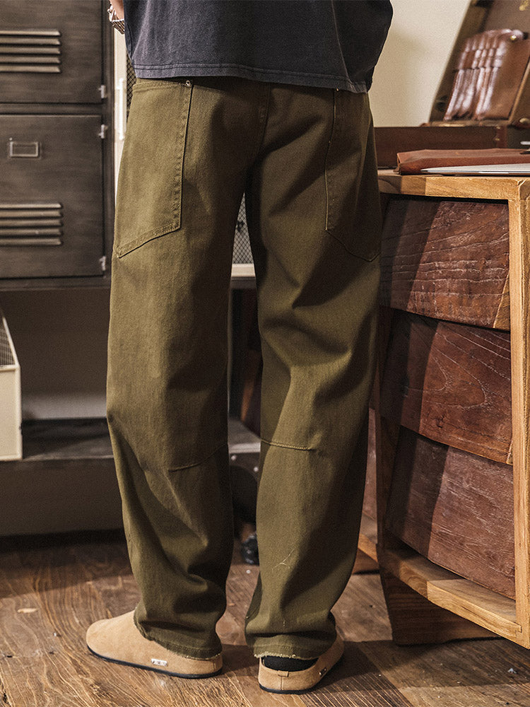Herren Wide-Leg Hose aus Baumwolle, Retro Workwear Style