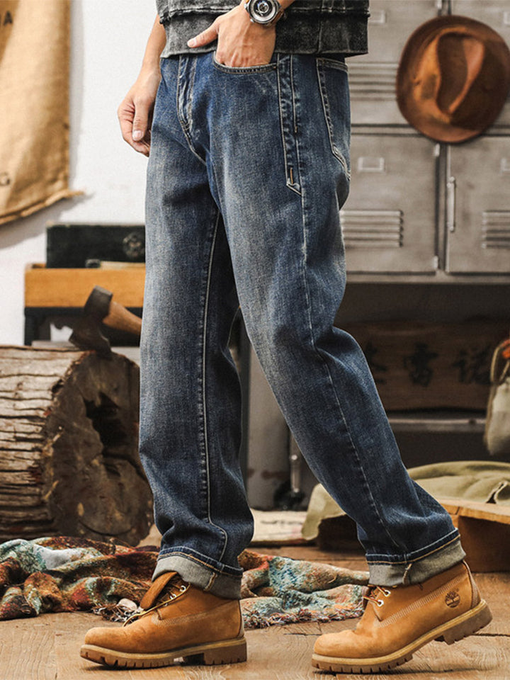 Jean ample pour homme – délavage vintage