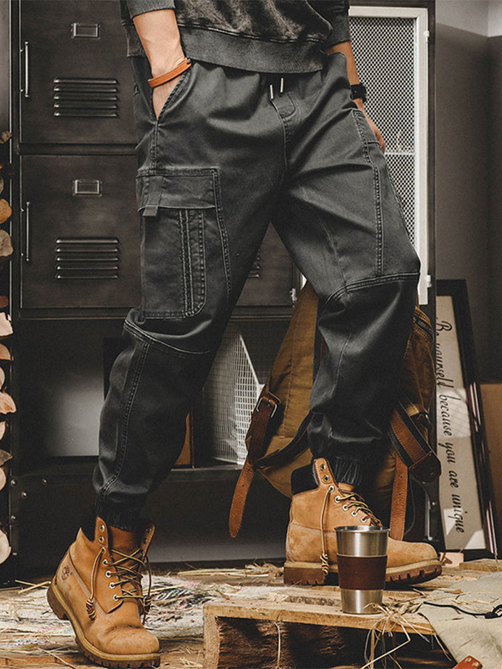 Pantalón cargo elástico de algodón para hombre