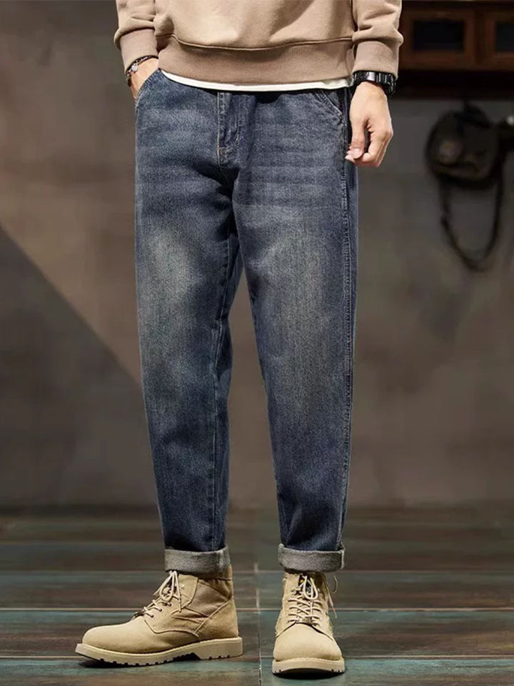 Jeans da uomo vintage a palloncino con vestibilità comoda
