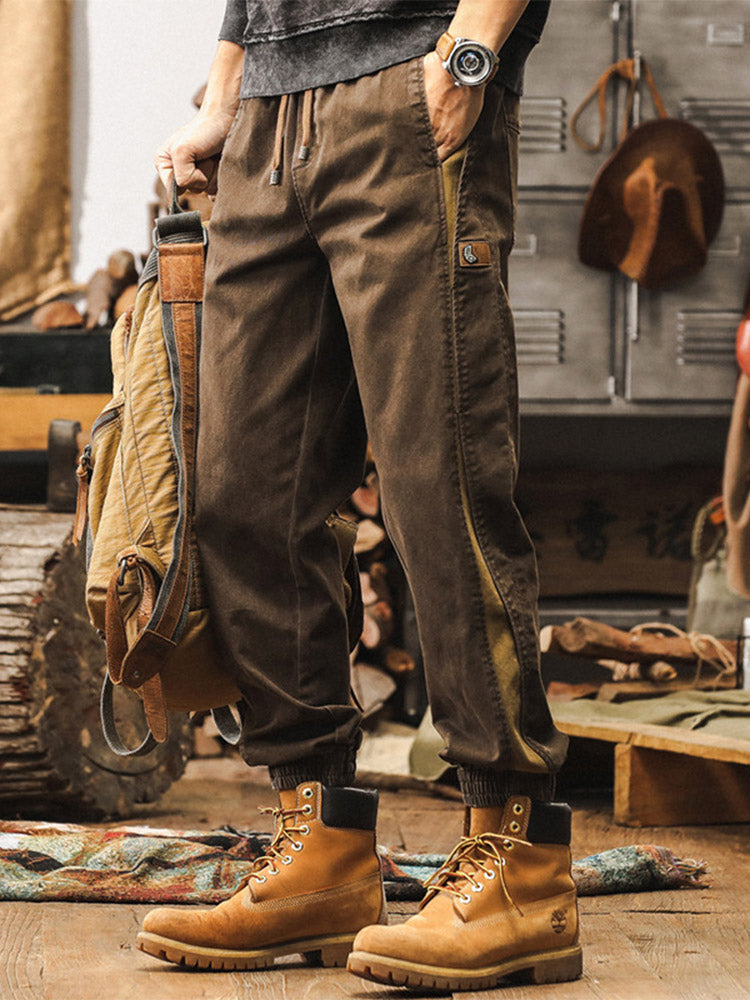 Herren-Jogginghose mit Seitenstreifen und Vintage-Waschung