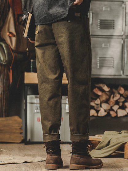 Vintage-inspirierte, gewaschene Chino-Hose für Herren mit schmal zulaufendem Bein
