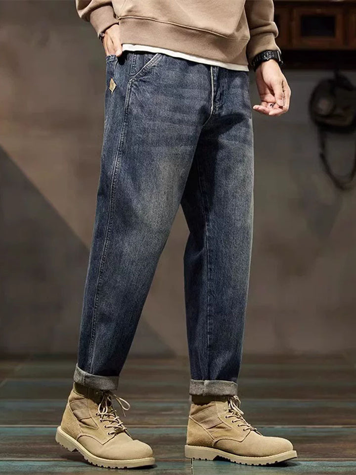 Jeans da uomo vintage a palloncino con vestibilità comoda