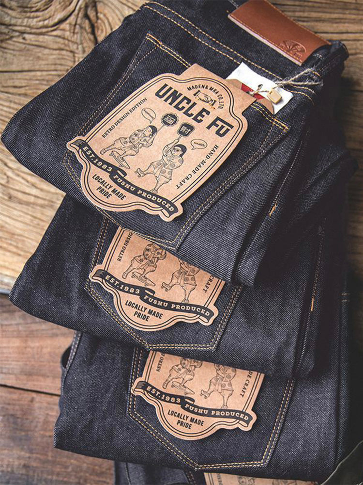 Herren-Jeans im amerikanischen Retro-Stil aus Raw Denim