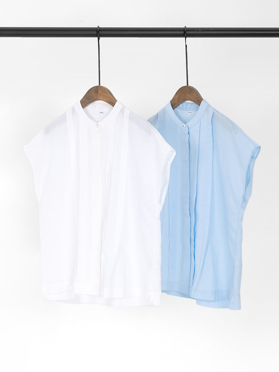 Camisa de manga corta de lino transpirable