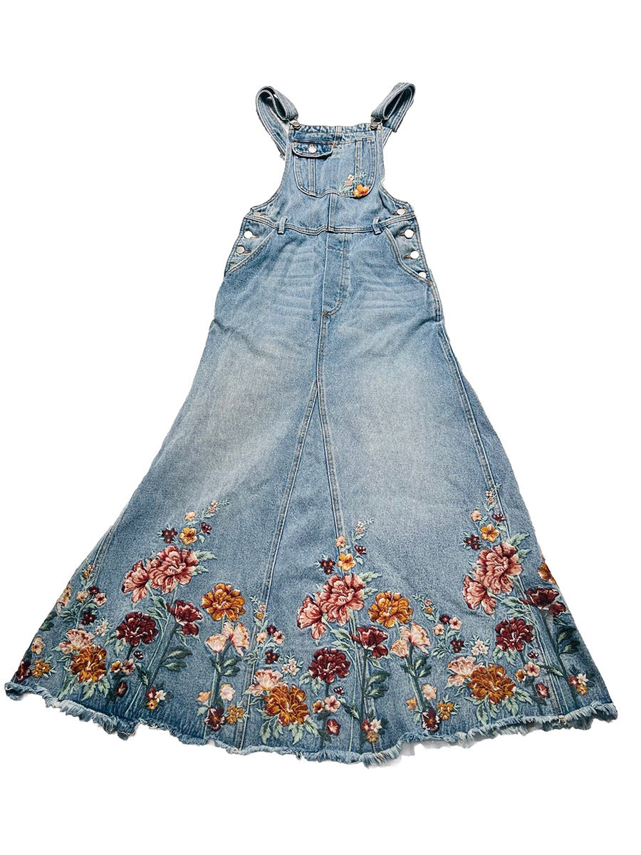 Vestido peto floral bordado