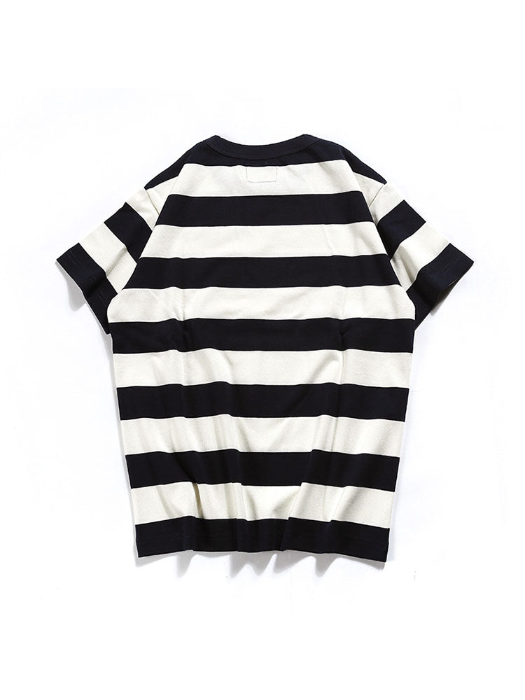 Camiseta de Rayas con Cuello Redondo para Hombre