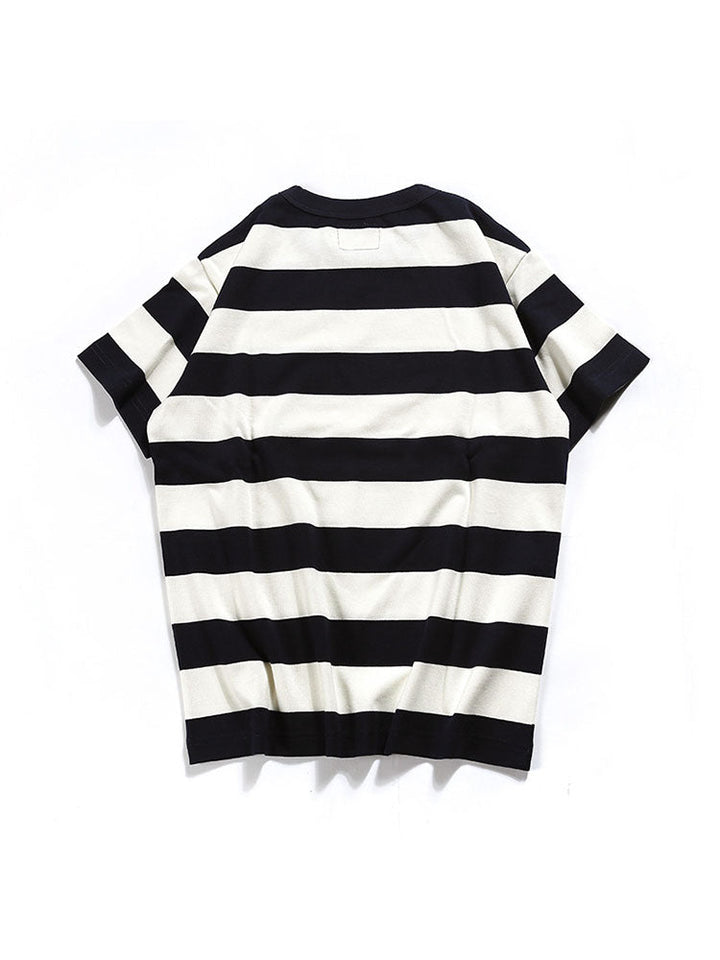 Camiseta de Rayas con Cuello Redondo para Hombre