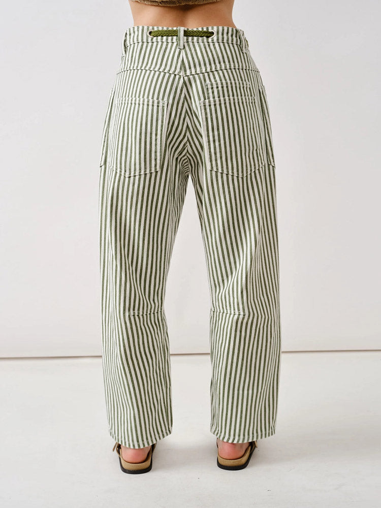Pantalon à rayures coupe décontractée