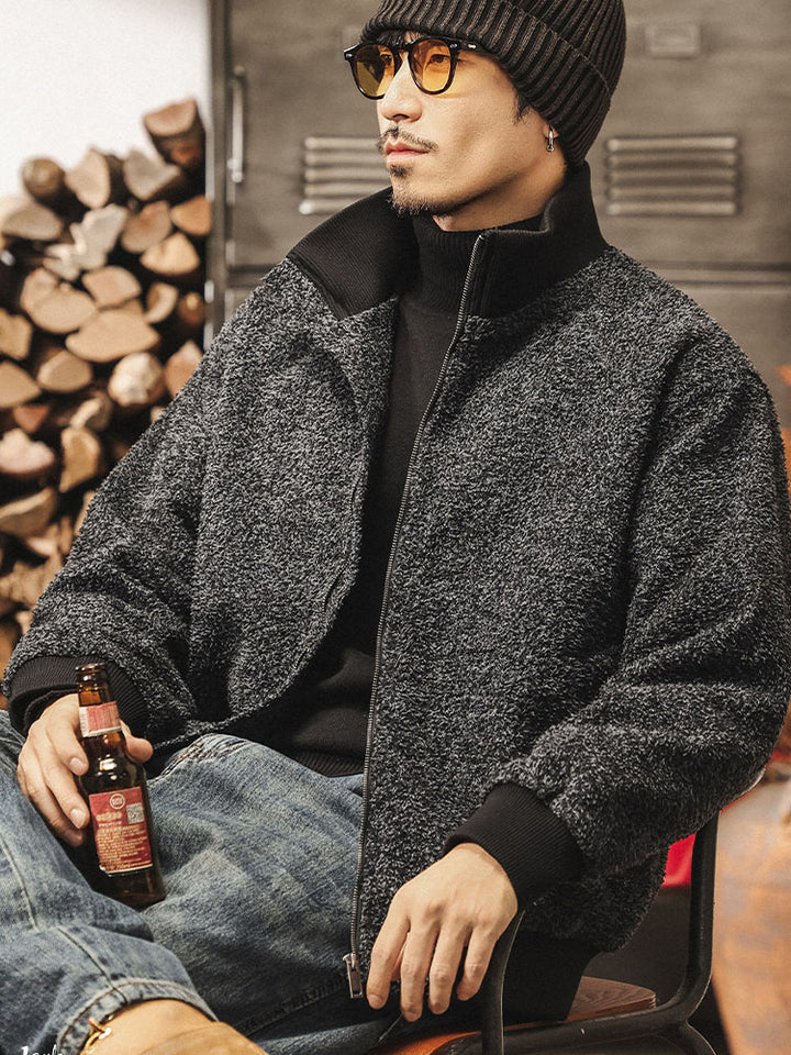Herren Retro Bomberjacke mit Reißverschluss