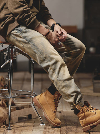 Herren Vintage Washed Slim‑Fit Jeans