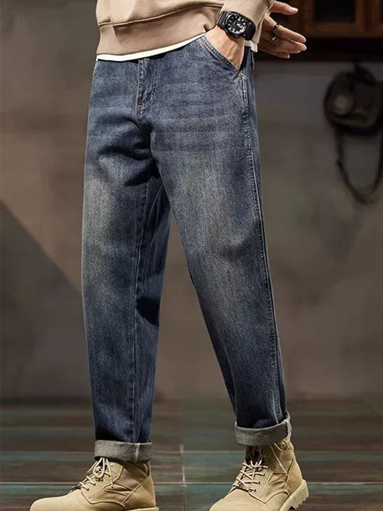 Jeans da uomo vintage a palloncino con vestibilità comoda