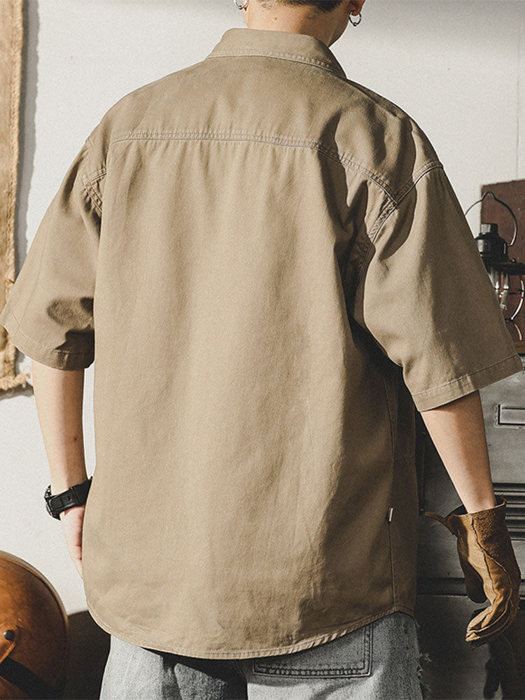 Herren Kurzarm‑Arbeitshemd aus 100 % Baumwolle