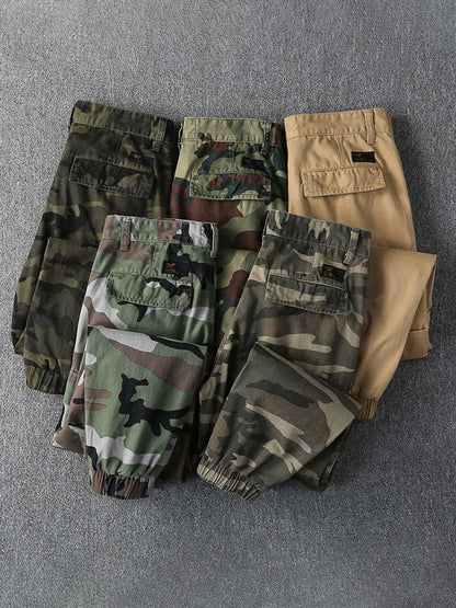 Pantaloni cargo jogger mimetici da uomo