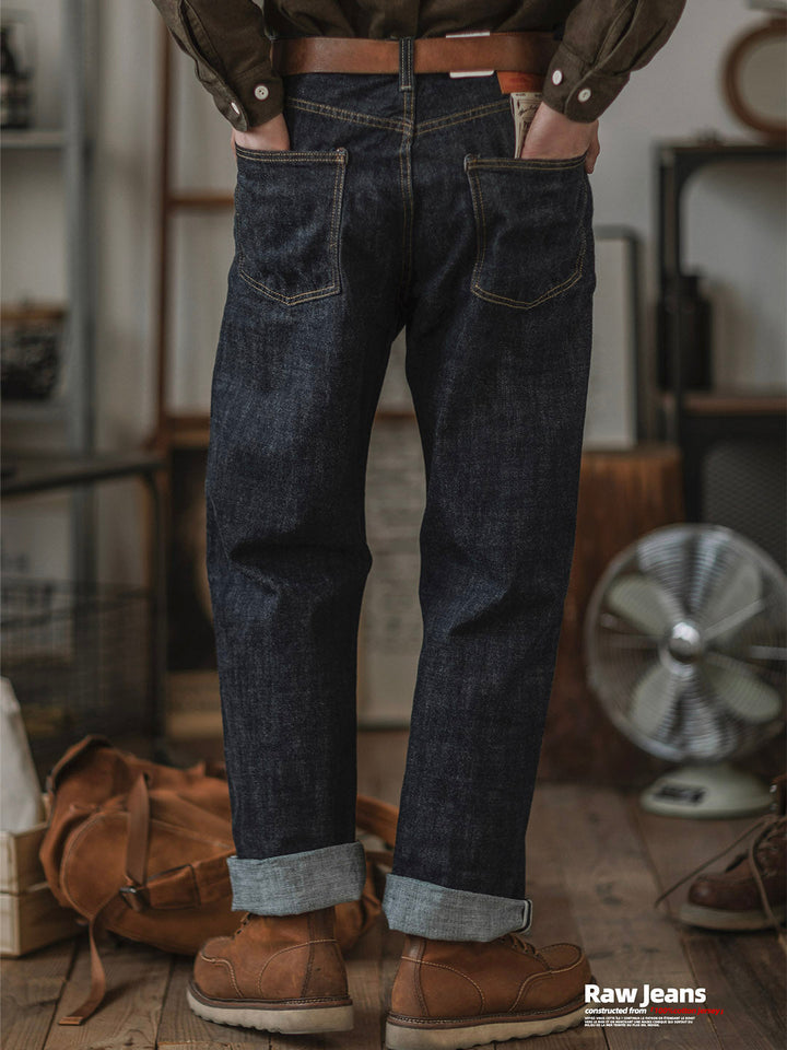 Jeans de Mezclilla con Orillo Índigo de 14 oz
