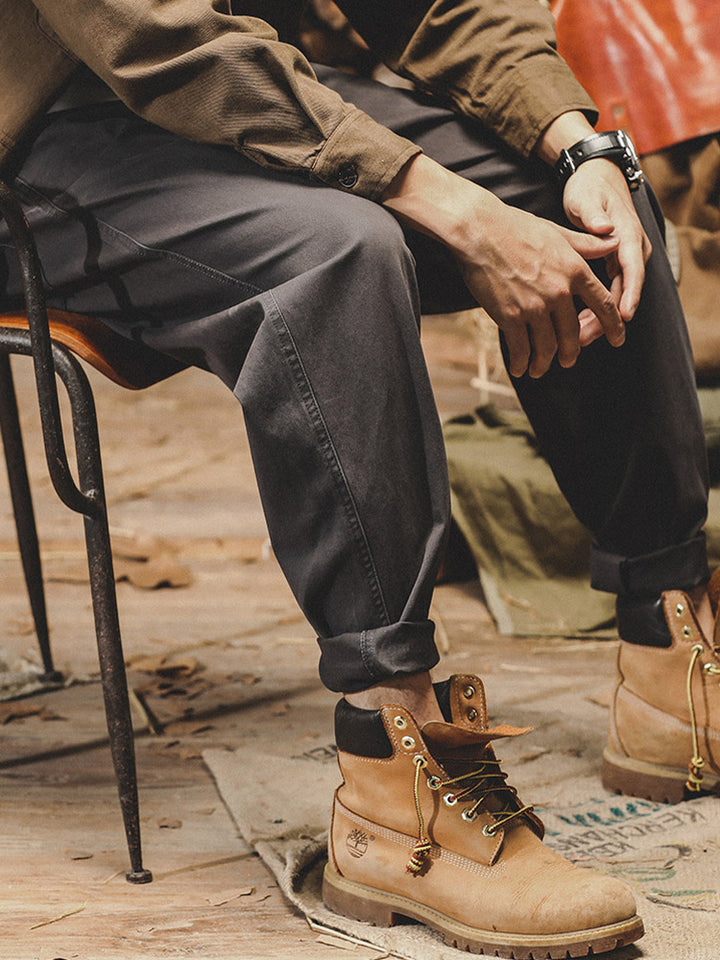 Pantaloni casual da uomo in 98% cotone e 2% elastan con vita a coulisse