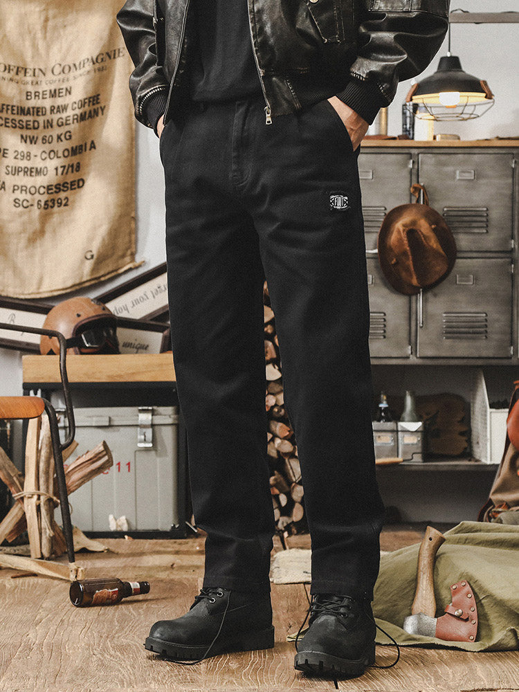 Pantalon décontracté vintage pour homme en 100 % coton avec bandes latérales contrastantes