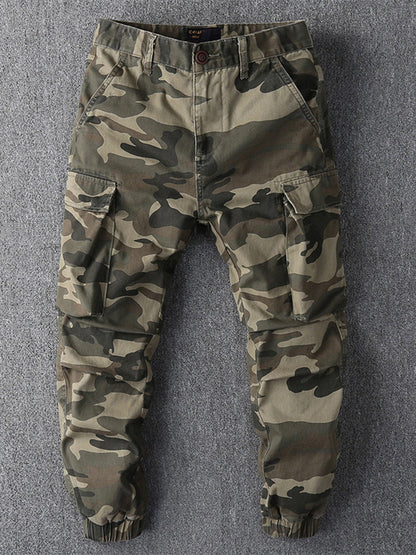 Pantaloni cargo jogger mimetici da uomo