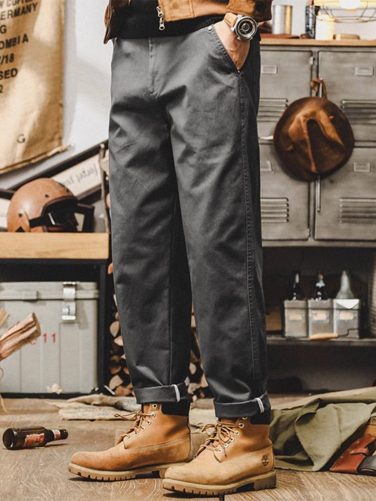 Herren-Chinohose aus 100 % Baumwolle im Vintage-Stil