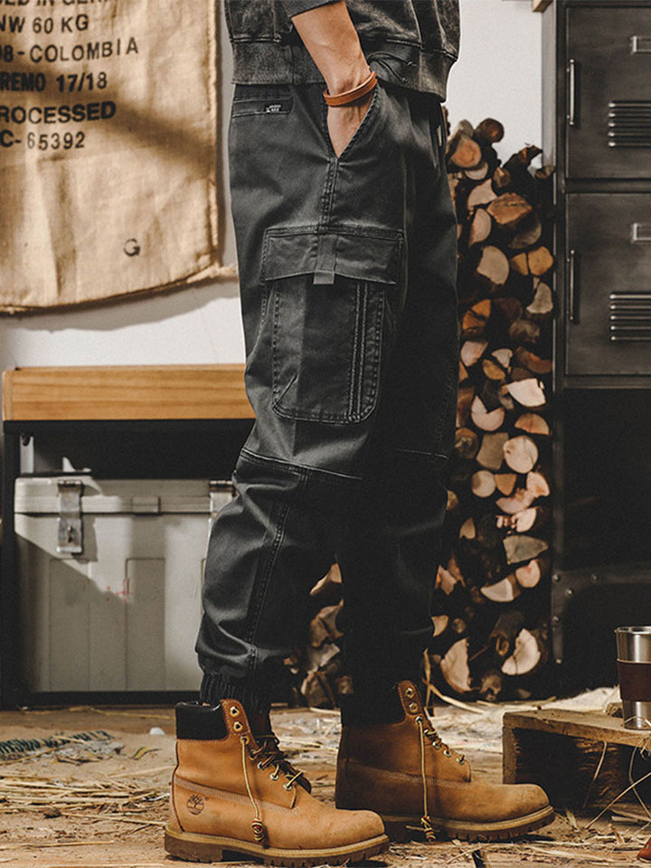 Pantalón cargo elástico de algodón para hombre