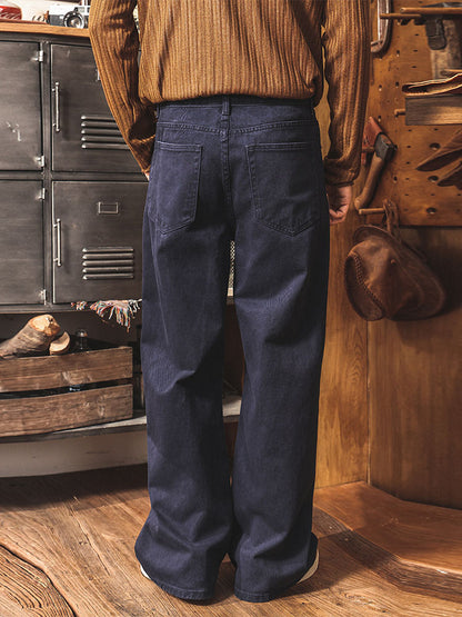 Herren‑Breitbein‑Arbeitshose aus Baumwolle Vintage‑Workwear‑Stil