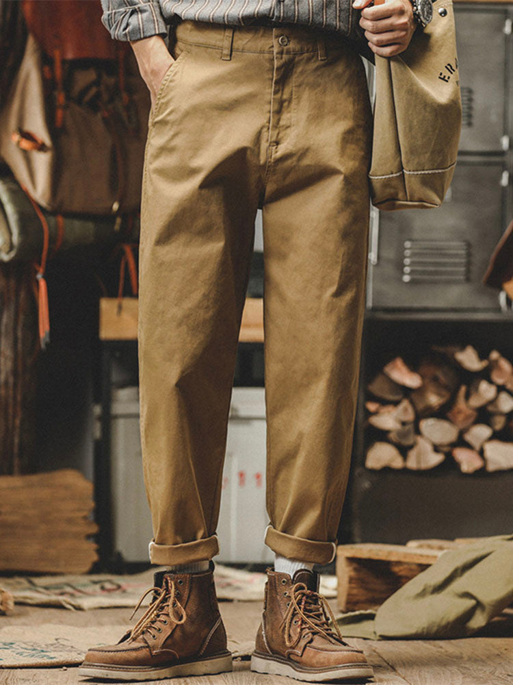 Vintage-inspirierte, gewaschene Chino-Hose für Herren mit schmal zulaufendem Bein